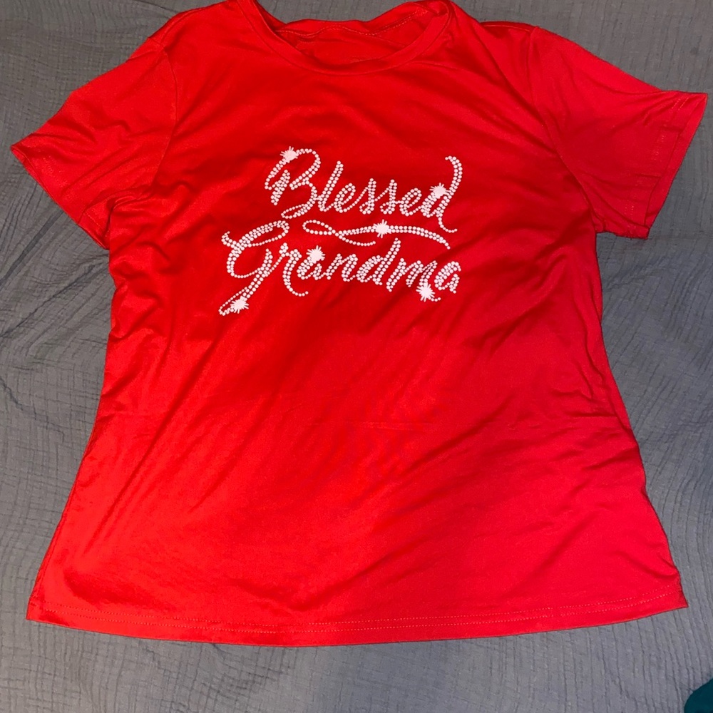 Blessed Grandma Red Short Sleeve Tee